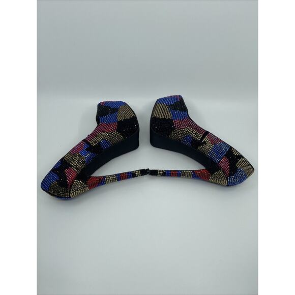 Steve Madden Women's Multi-Colored Rhinestone Platform Heels Size 6.5 - Picture 7 of 16